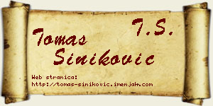 Tomas Šiniković vizit kartica